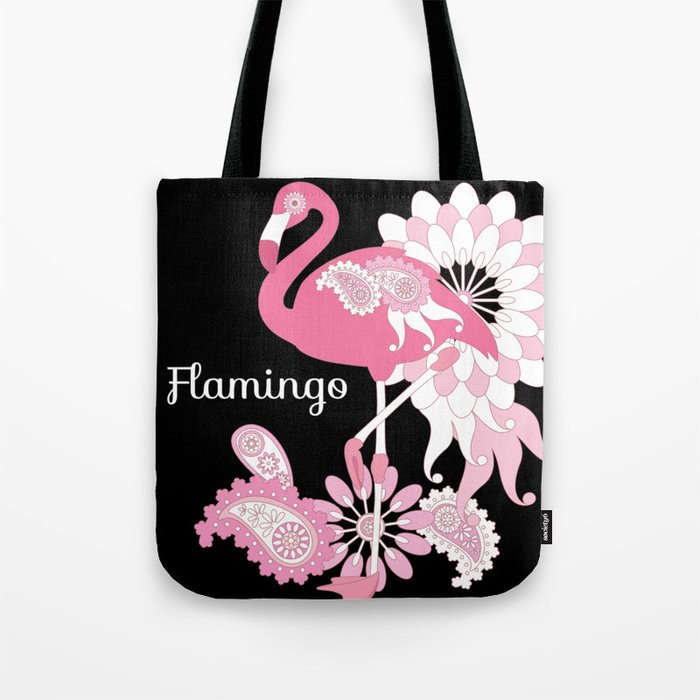 Pink Flamingo Dot Pattern imobaby PU Leather Tote Bag for Travel and Shopping 